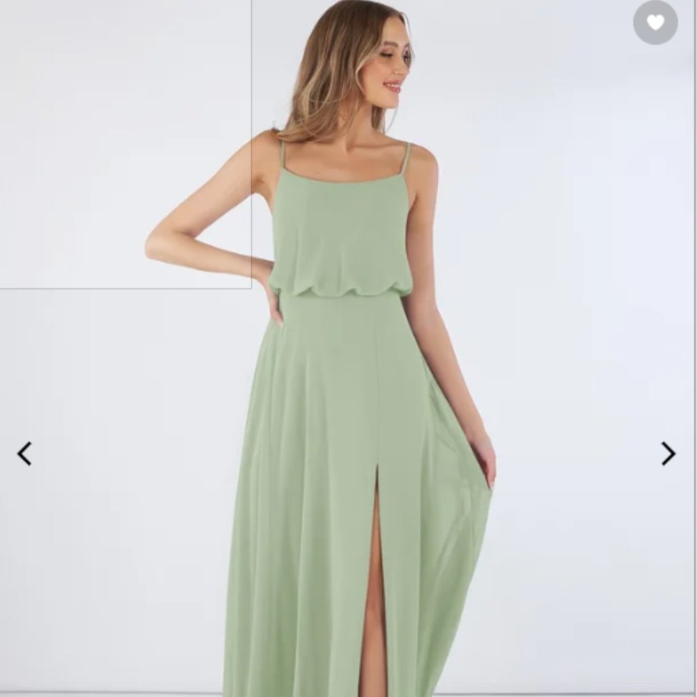 Azazie Bridesmaid Dress, Size 4, Dusty Sage